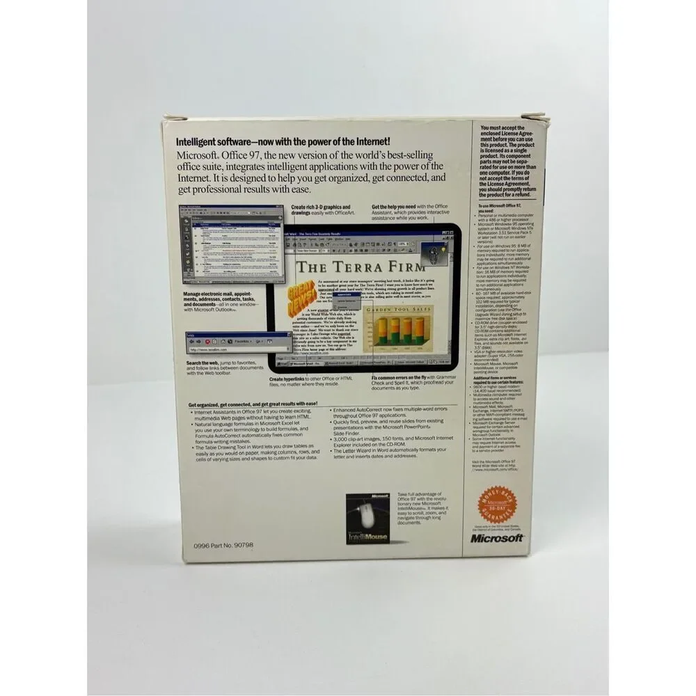 Vintage Microsoft Office 97 Upgrade Standard Big Box Version New Open Box EK2207